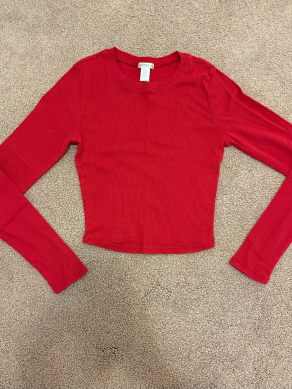 3 for $14 Bozzolo Red Long-Sleeve Scoop Neck Top size small